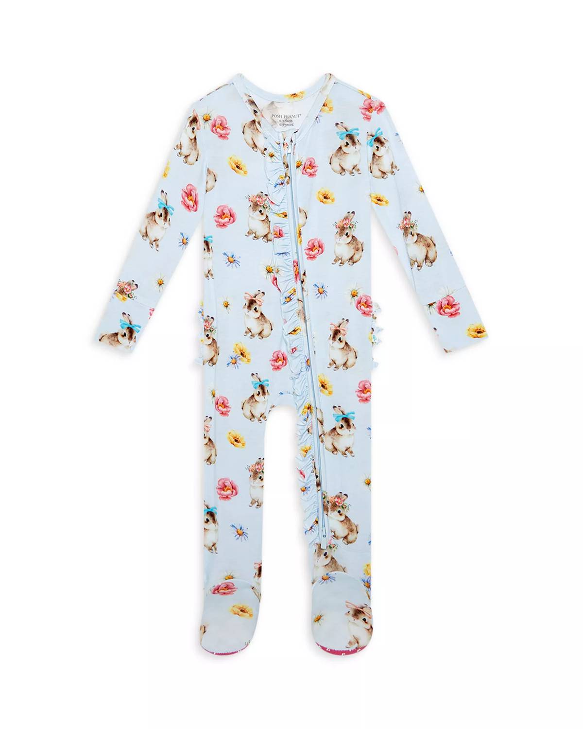 Posh Peanut - Baby Girls Tinsley Jane Ruffled Zippered One-piece Footie