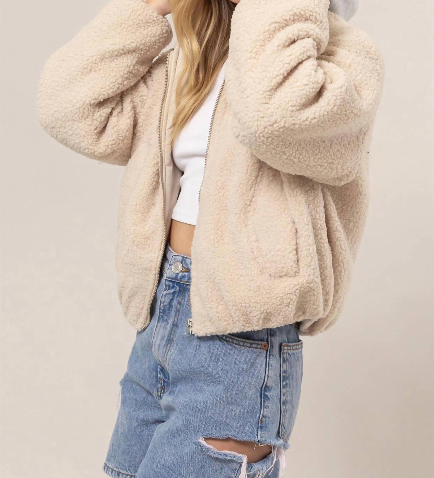 Hyfve - Hooded Sherpa Puffer Jacket