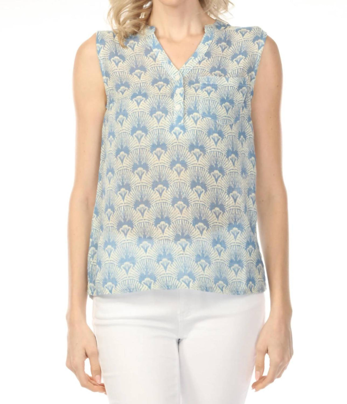 Charlie B - Printed Gauze Sleeveless Shirt