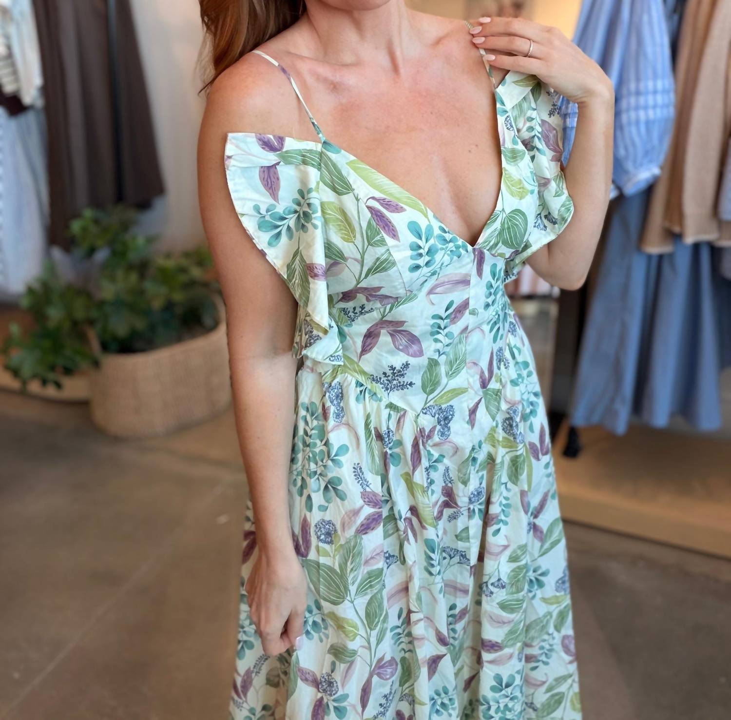 Heyson Audry Floral Ruffle Maxi Statement Dress in green - women's dress - view 8