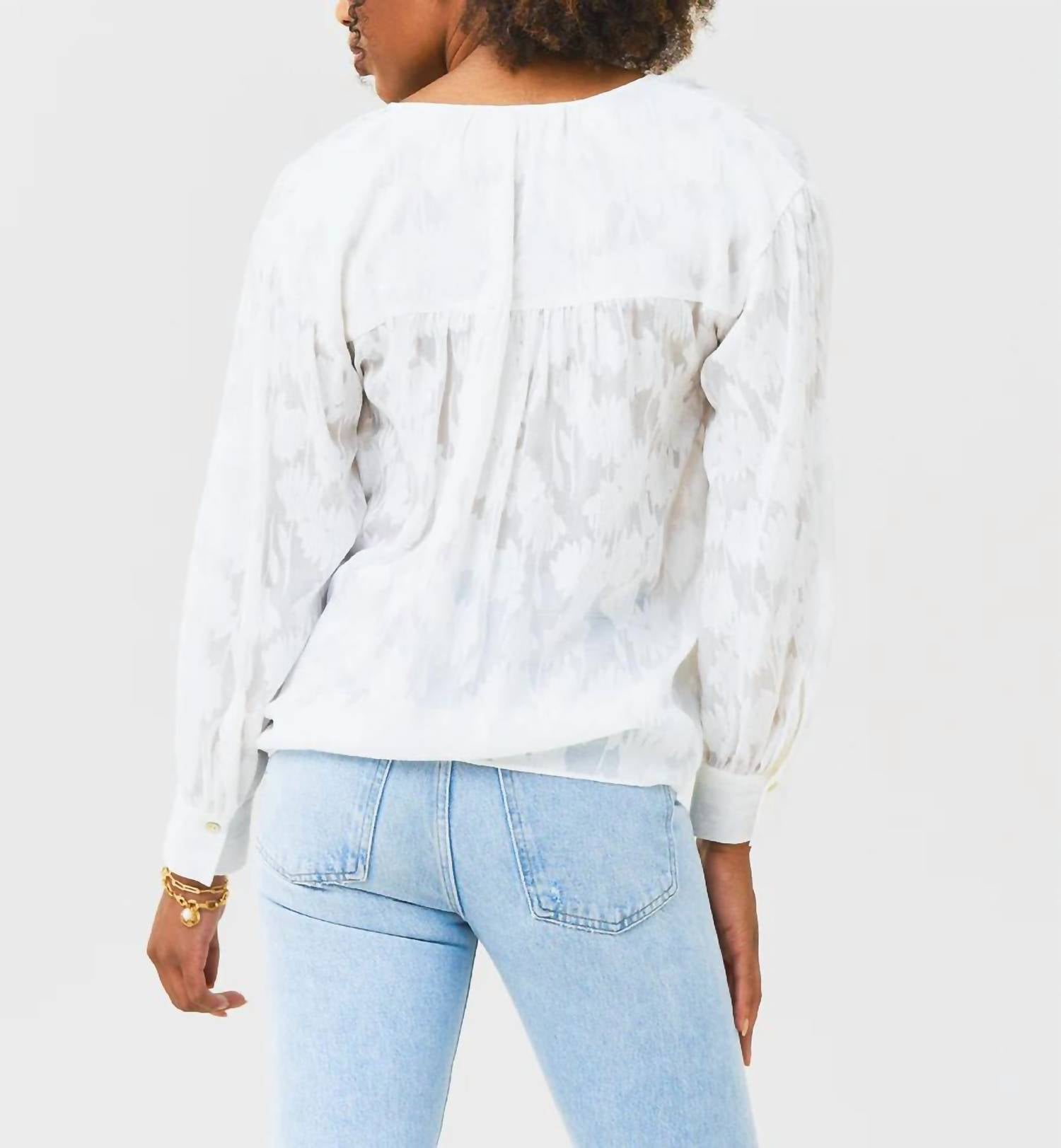 Vince - Shirred Band Collar Blouse