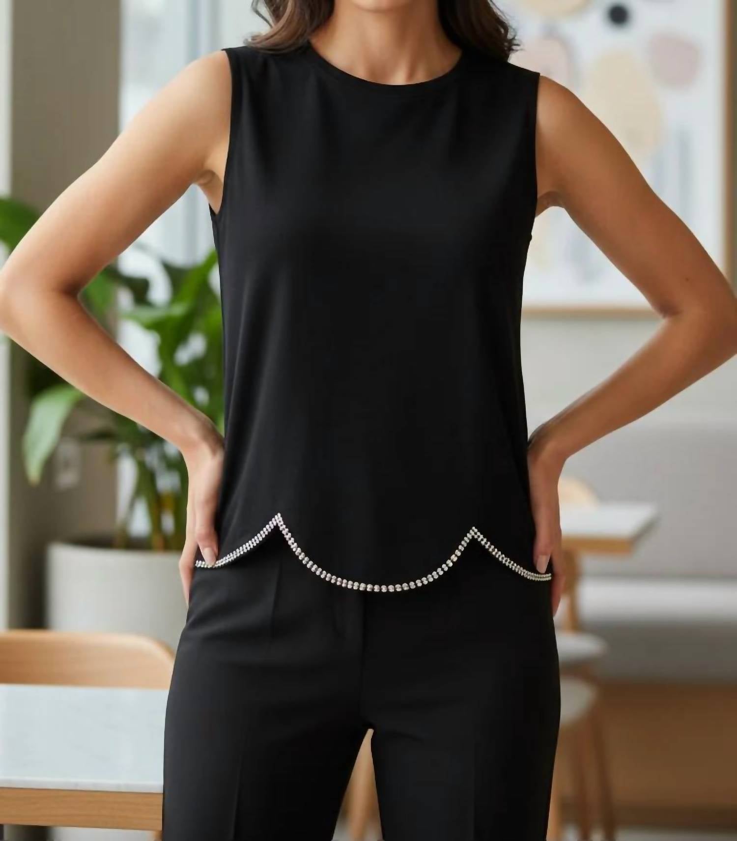 Vilagallo - Brillantes Hem Sleeveless Top