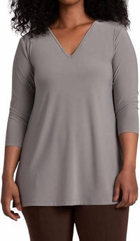 Sympli - V-neck Tunic 3/4 Sleeves