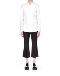 Marina Moscone - Long Sleeve Stand Collar Shirt Top