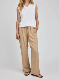 Gentle Fawn Gabriel Wide Leg Pants in washed khaki - women's pants