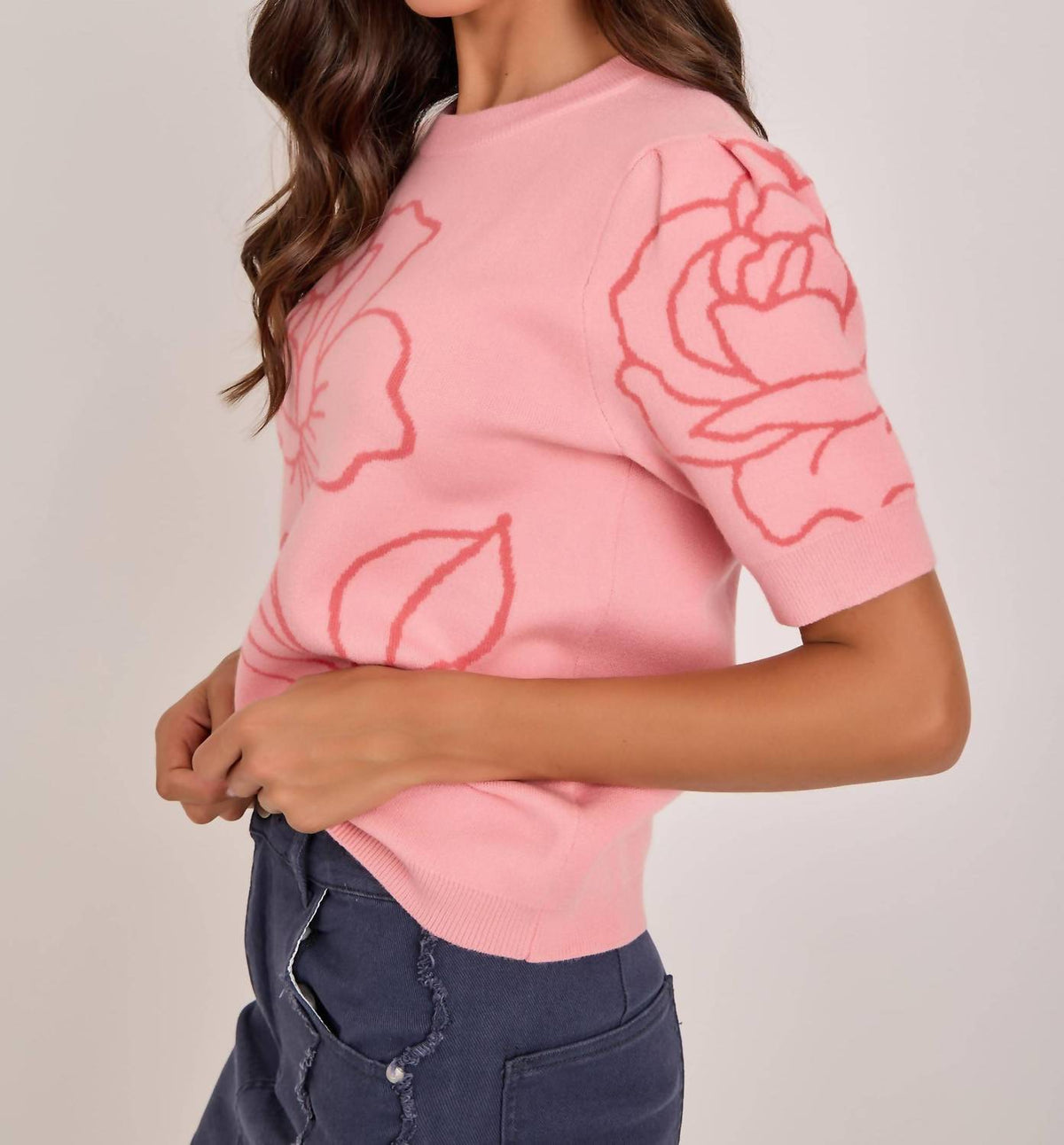 Bon - Camellia Floral Sweater Top