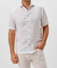 Johnnie-O - Linen Blend Short Sleeve Button Down Shirt