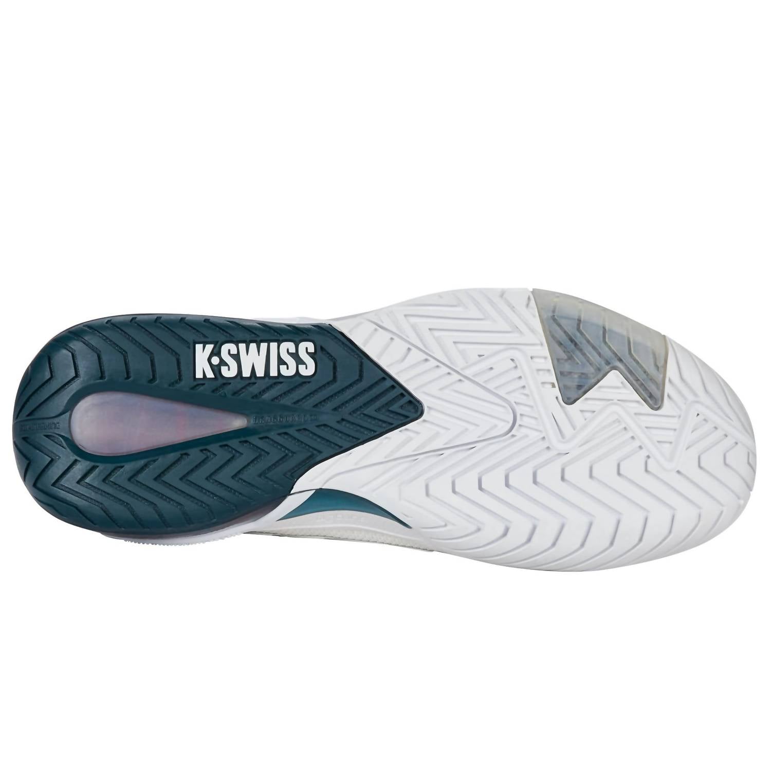 K-Swiss Men's Ultrashot 4 Tennis Shoe in white stargazer neon blaze - men's shoe - detail view
