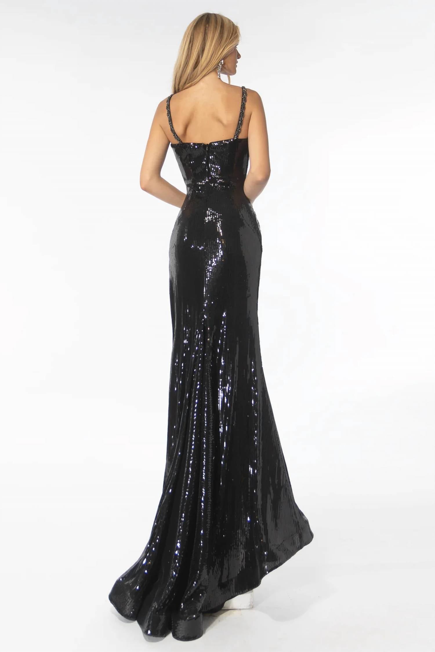 Ava Presley - Iridescent Sequin Gown With Slit