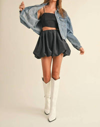 Miou Muse - Taffeta Bubble Mini Skirt