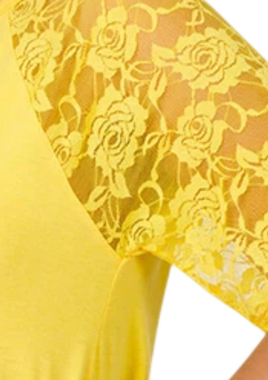 Zenana - Lace Sleeve Top