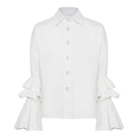 The Lulo Project - Brave Ruffle Bell Sleeve Stretch Shirt
