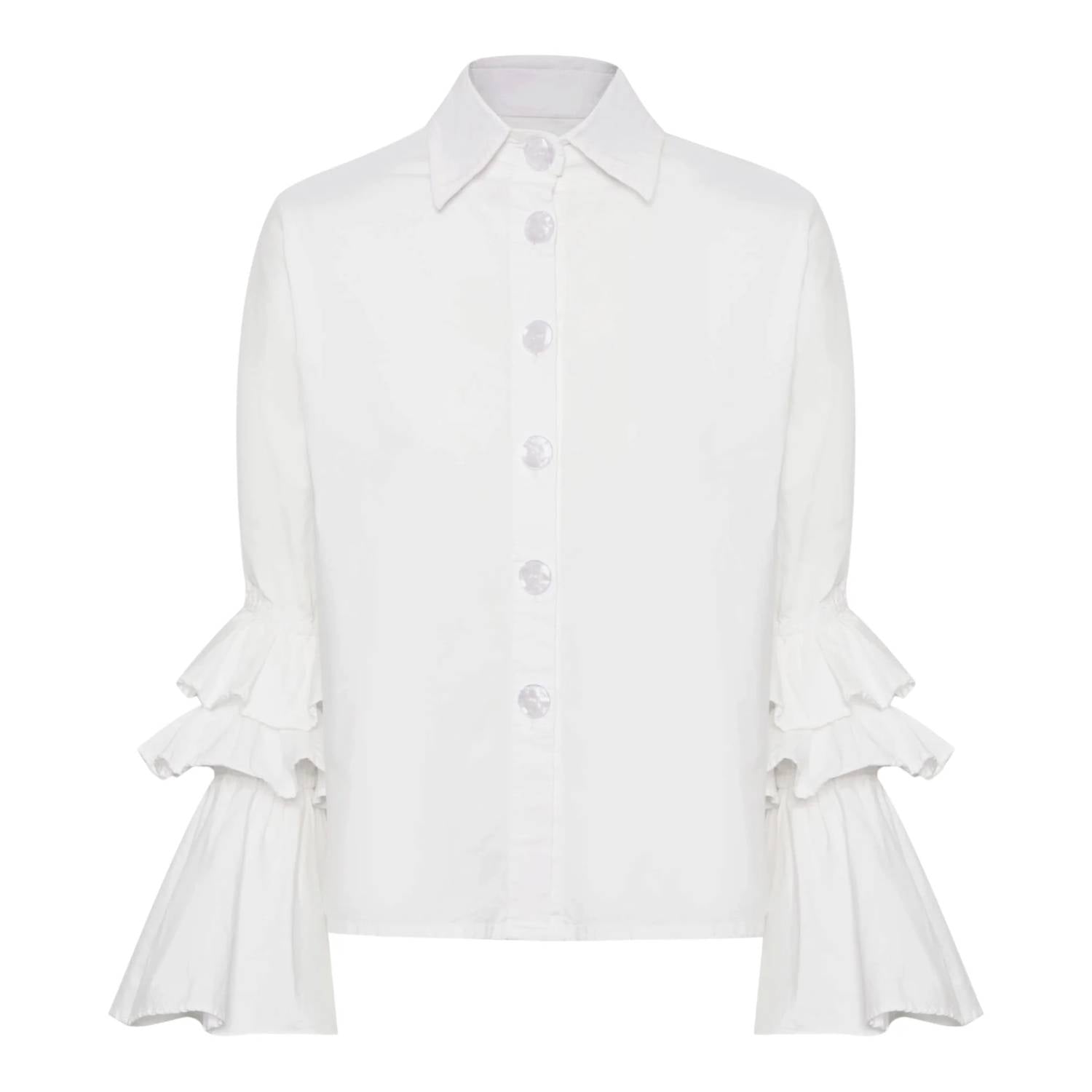 The Lulo Project - Brave Ruffle Bell Sleeve Stretch Shirt