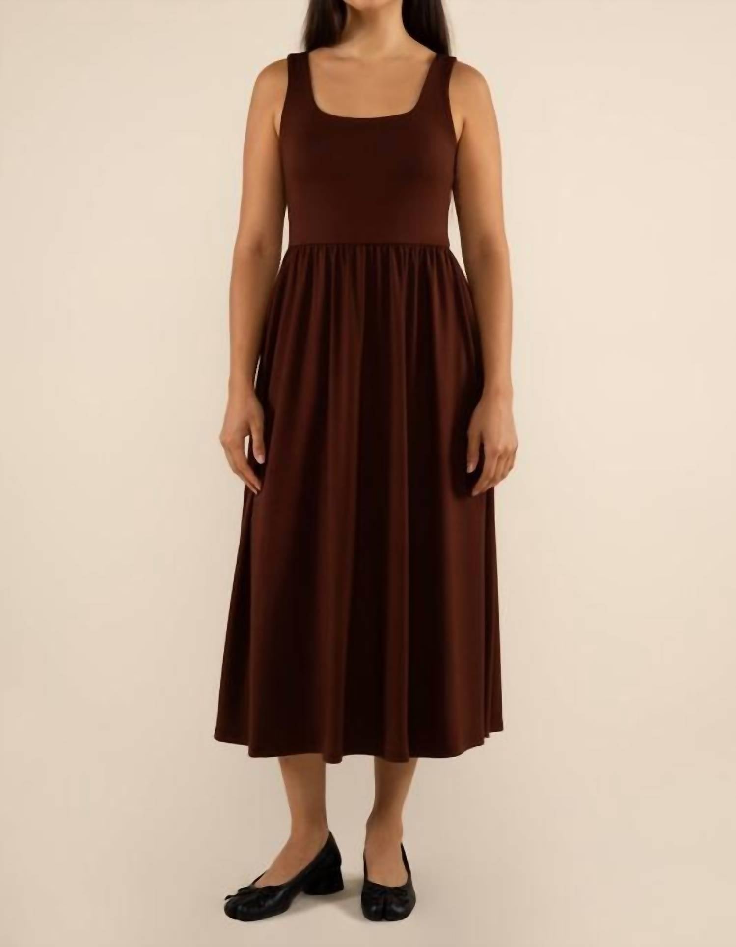 nlt Lake Swing Dress in chocolate - women's dress