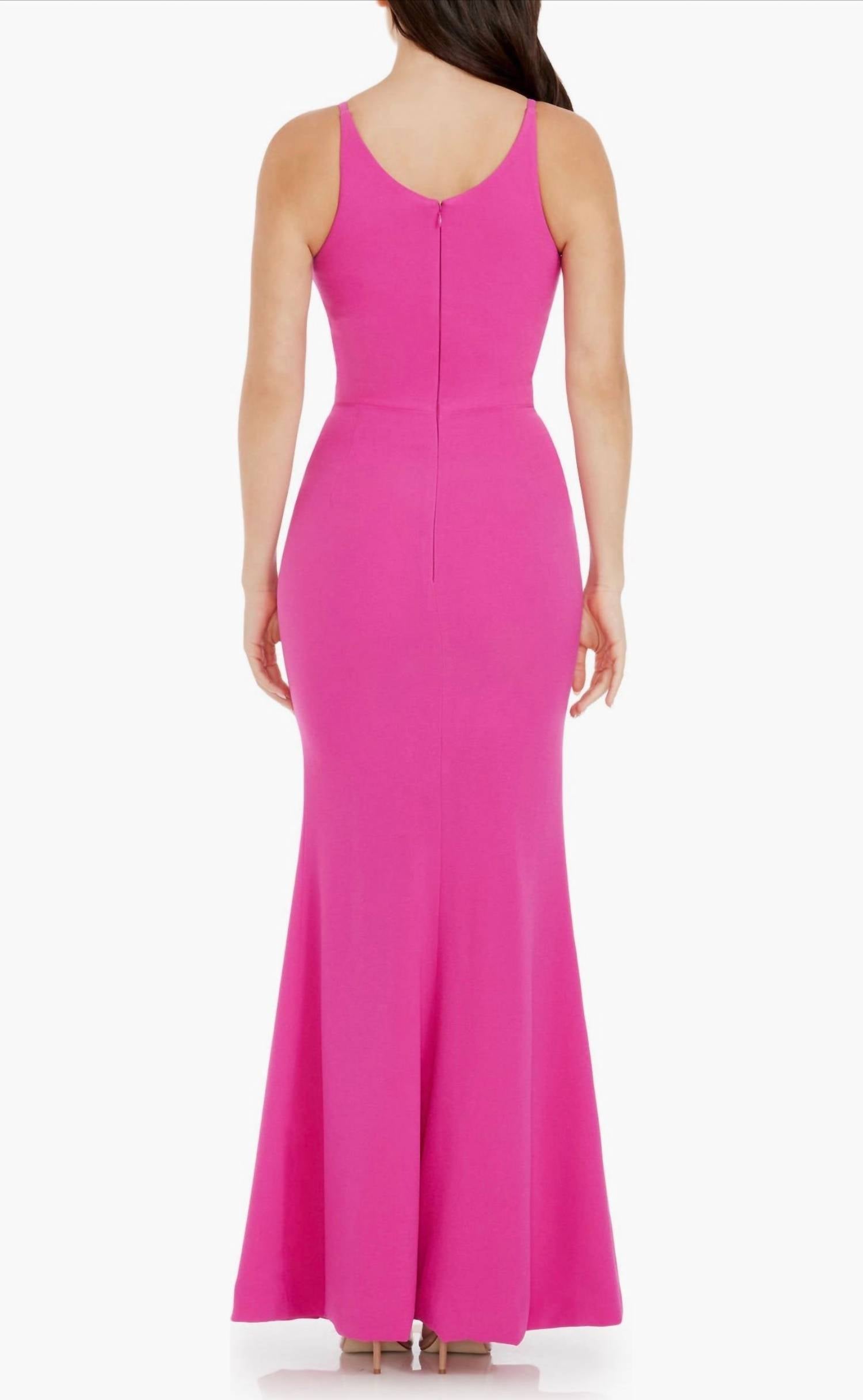 Dress The Population - Iris Slit Crepe Gown