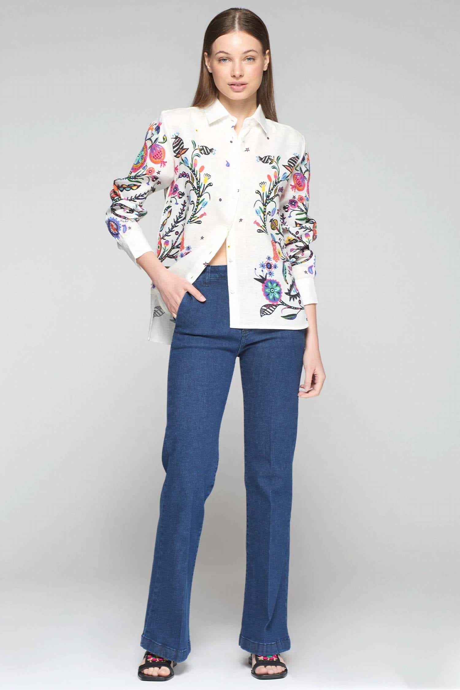 Vilagallo - Linen Printed blouse
