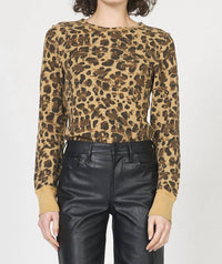 DEAR JOHN DENIM Ania Top in leopard - women's long sleeve top