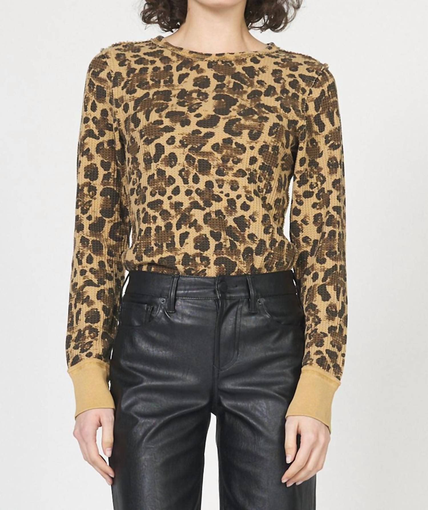 DEAR JOHN DENIM Ania Top in leopard - women's long sleeve top
