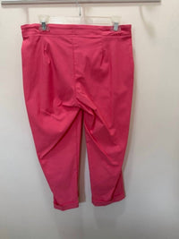 Cheryl Nash Women's Button Front Cuffed Crop Pant in grapefruit - women's pants - detail view