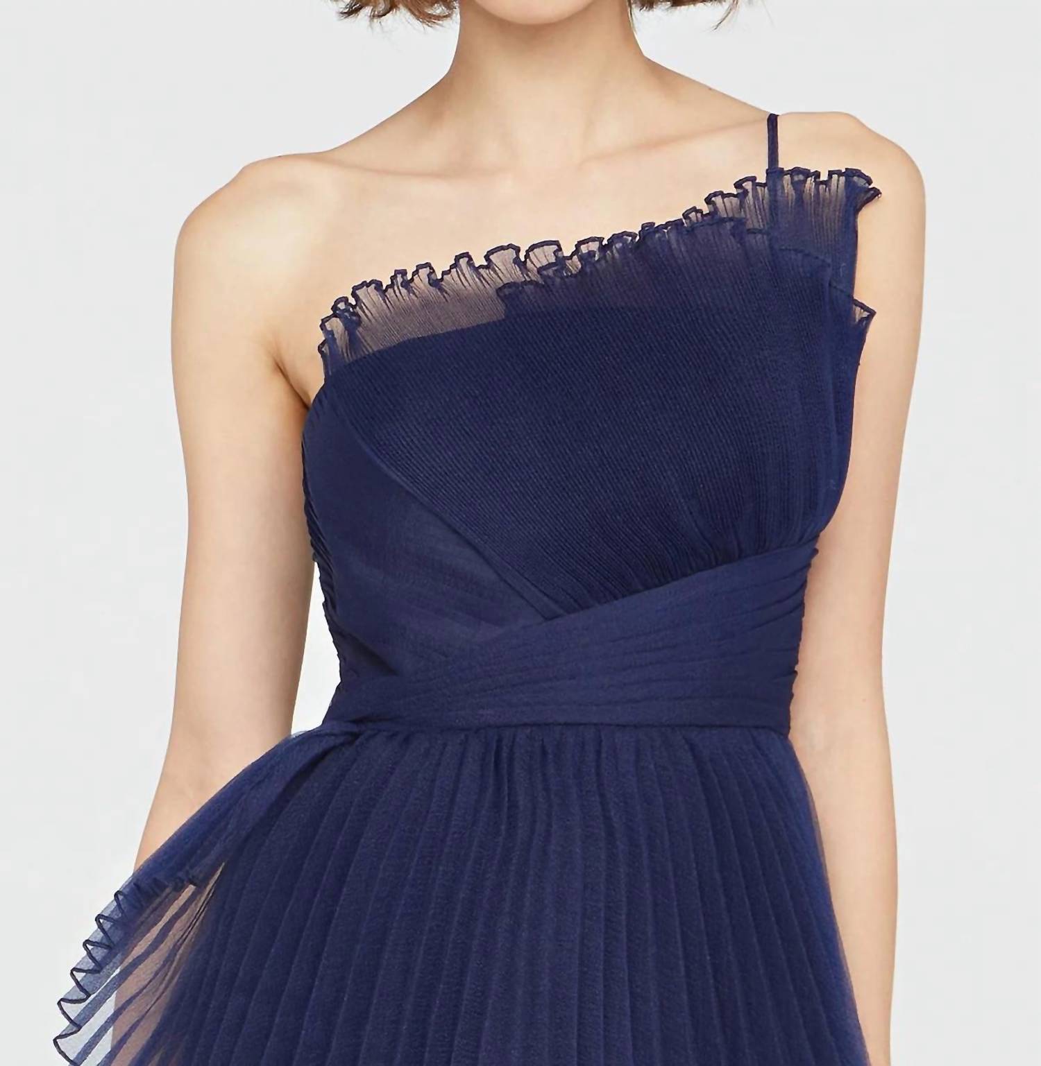 Theia - Delphine Pleated Organza Gown