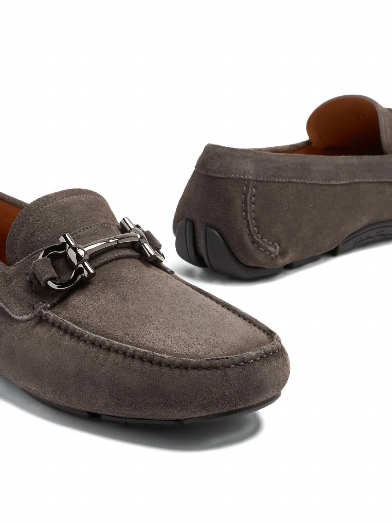 Salvatore Ferragamo Men's Gancini Driving Loafers in grey - men's loafer - view 225