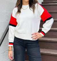 Sanctuary - Sporty Stripe Crewneck Sweater