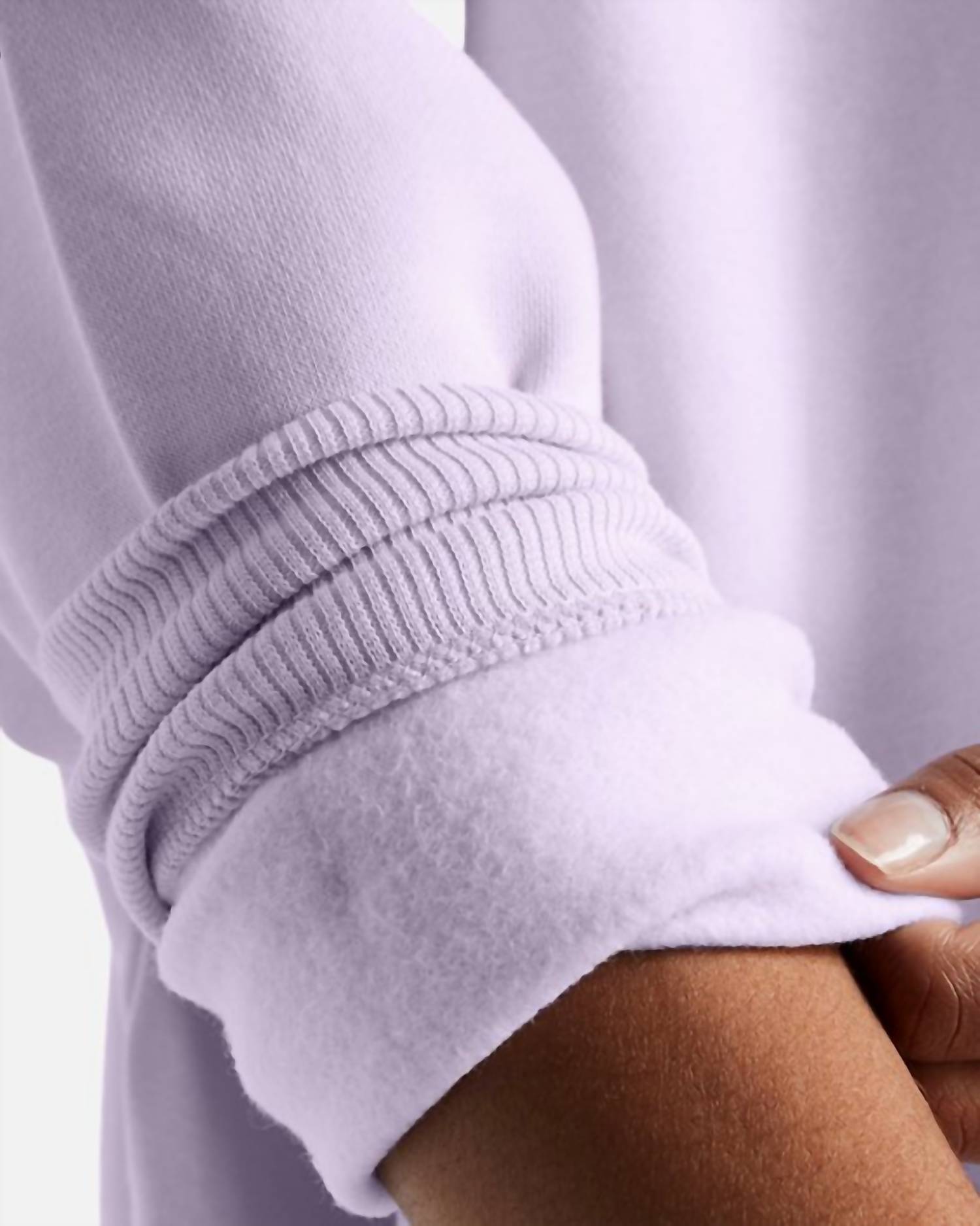 UNDER ARMOUR Rival Fleece Wordmark Oversized Crew Sweatshirt in salt purple - women's top - alternate view