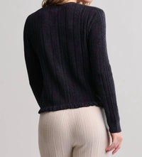 Barefoot Dreams - Cable Knit Cardigan With Ruffle