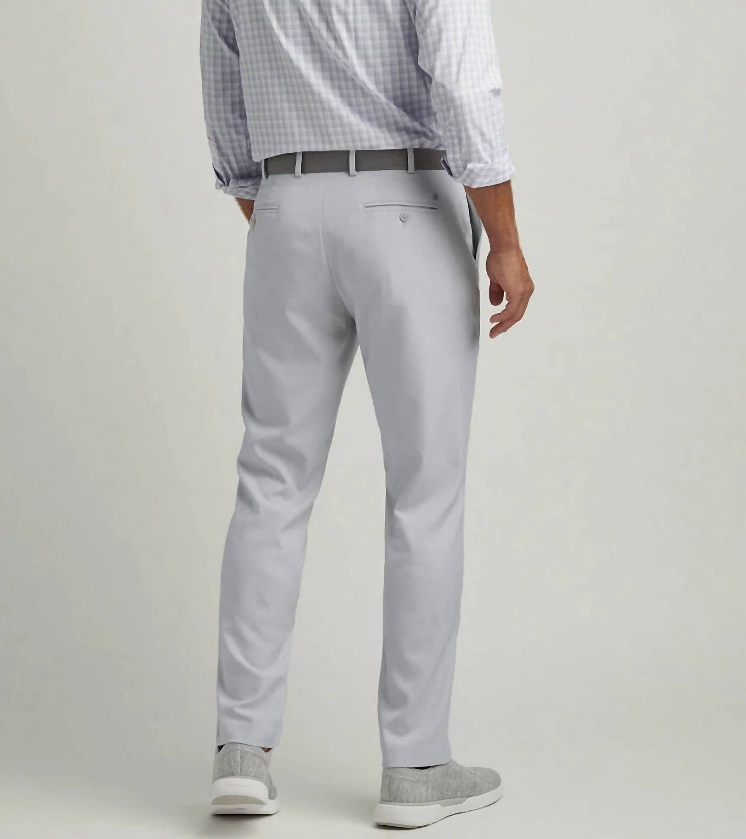 PETER MILLAR Charlotte Perf Straight Leg Trouser in british grey - women's pants - detail view