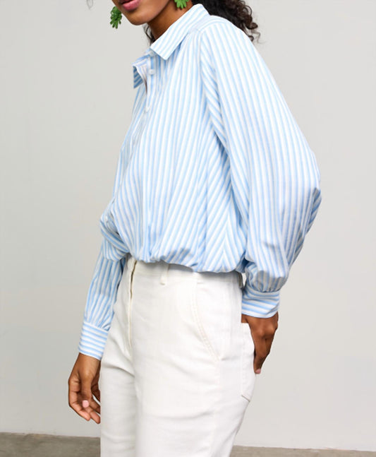 Skies Are Blue - Kacey Cinched Striped Button Down Shirt