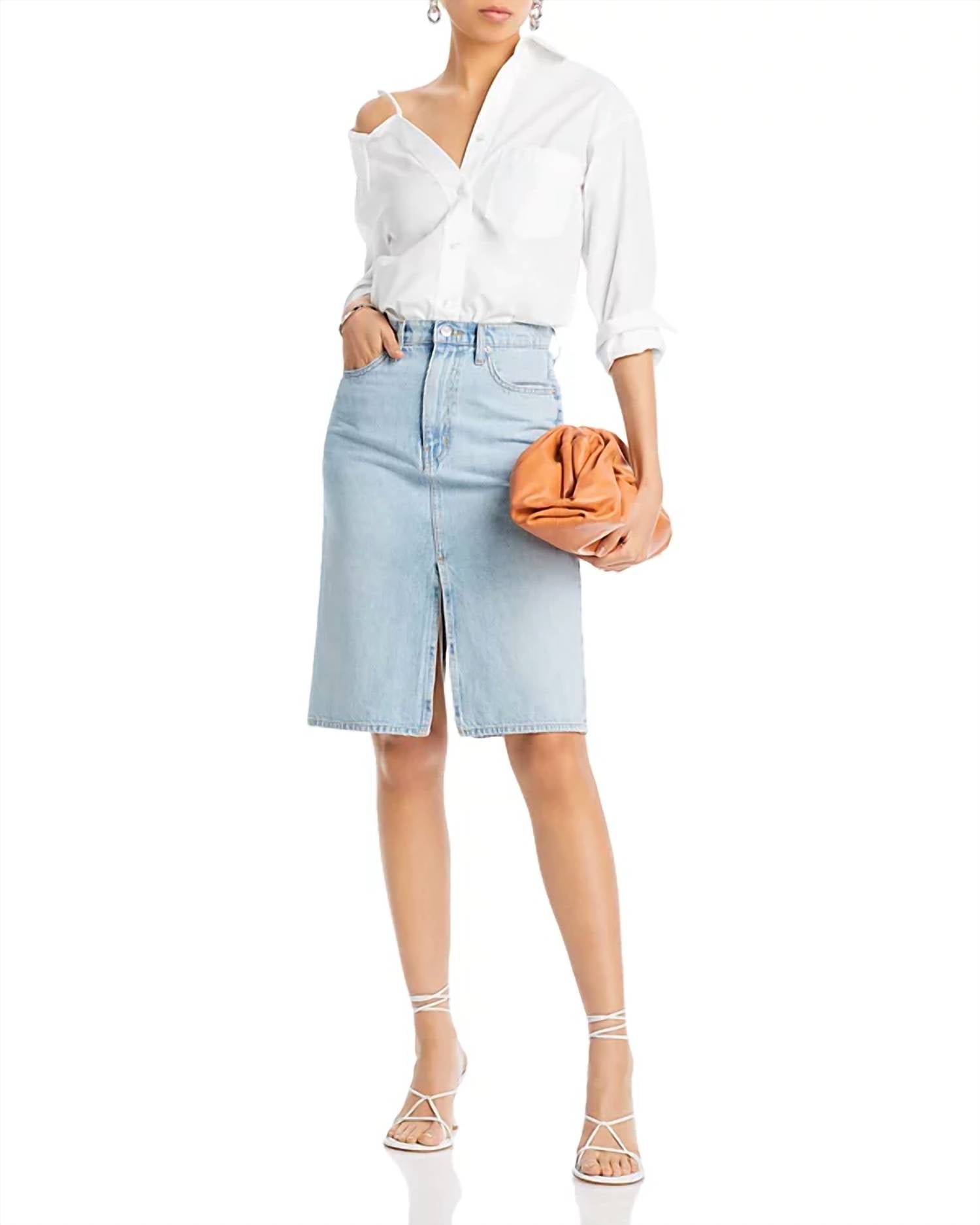 Derek Lam 10 Crosby - Cotton Juliet High Rise Denim Skirt