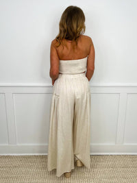 Aakaa - Tube Top And High-rise Wide Leg Set