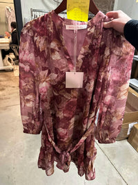 Meet Me In Santorini - Women's Long Sleeve Floral Belted Dress