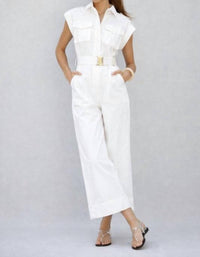 EB Luxe Mireya Jumpsuit in white - women's pants - view 4