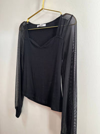 PROJECT SOCIAL T Women's On The Edge Top in black - women's blouse - detail view