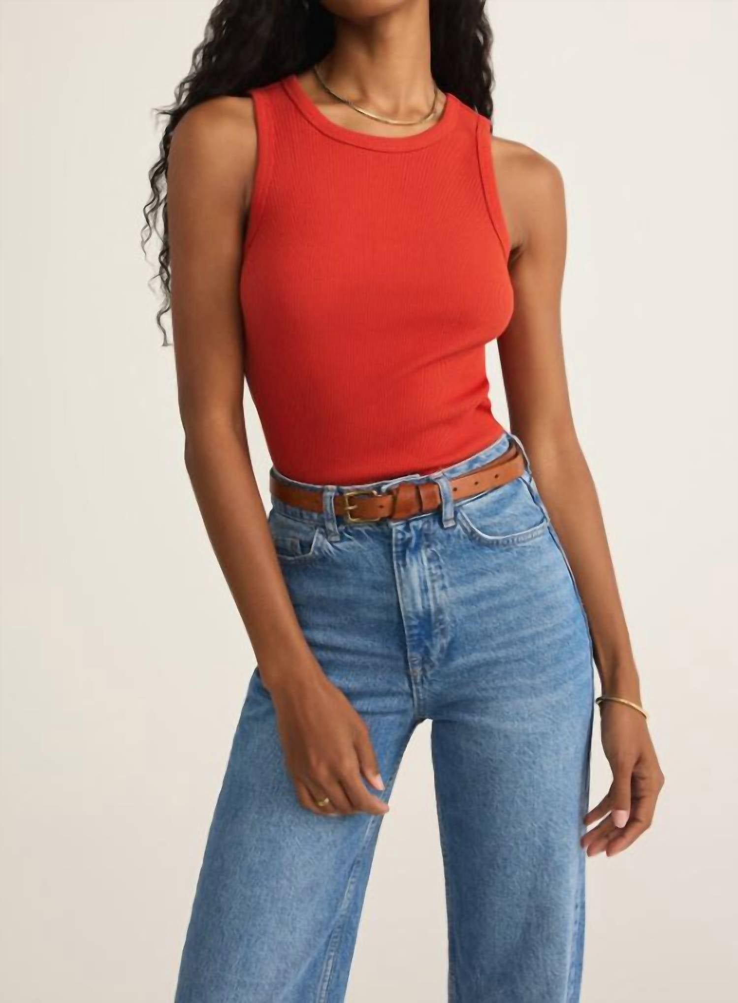 Z Supply Women's Hadley Tank Top in cabana red - women's tank top - view 4