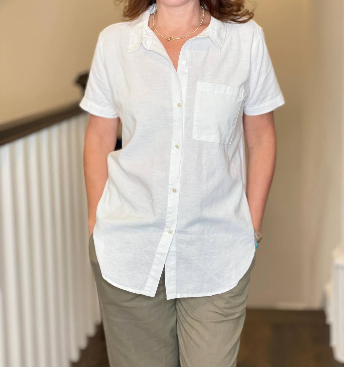 Dylan - Short Sleeve Linen Button Down Shirt