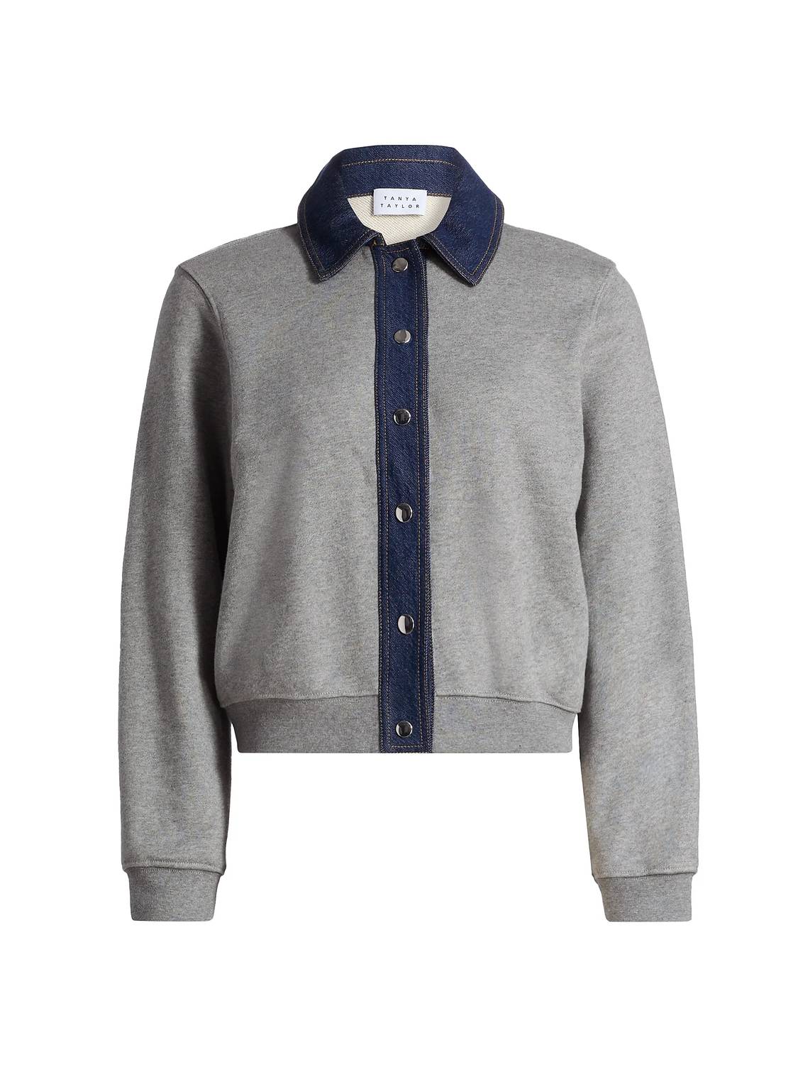 TANYA TAYLOR Rita Jacket in heather grey - women's jacket - detail view