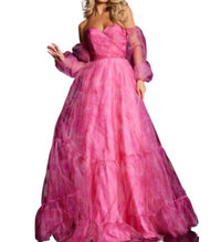 Jovani - Off Shoulder Flounce Sleeve Prom Dress