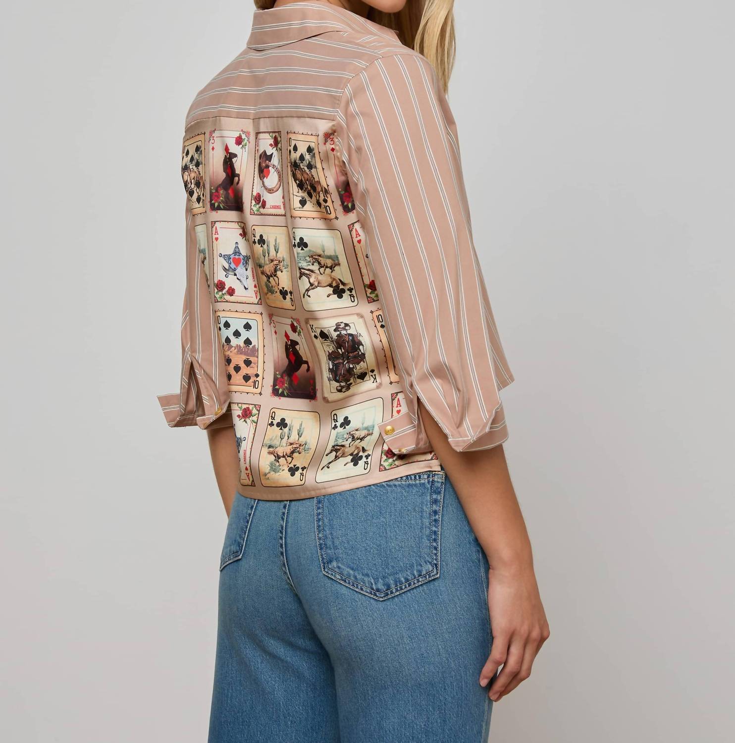 L'Agence - Women's Fawn Western Card Print Shirt