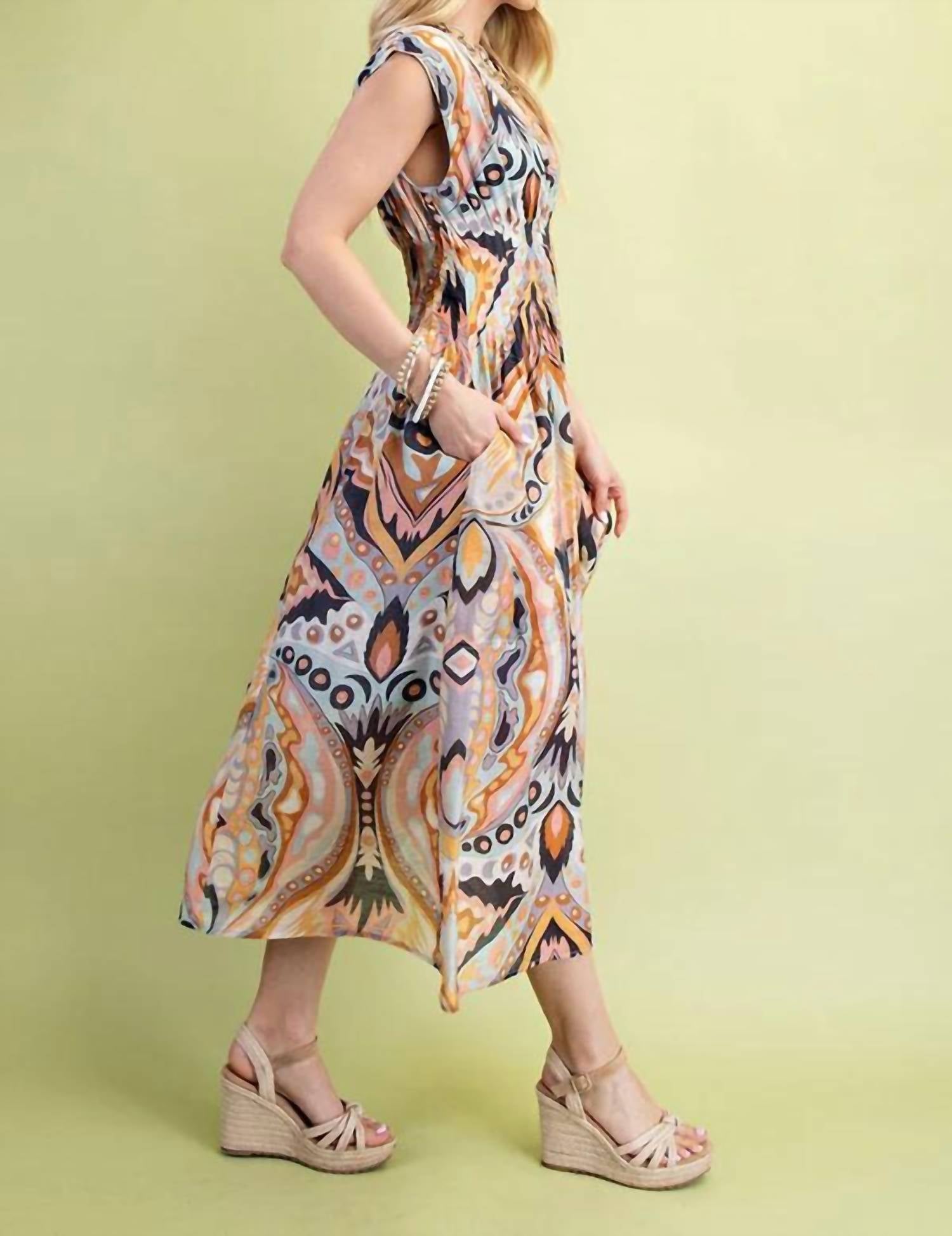 Gigio - Cap Sleeve Midi Dress