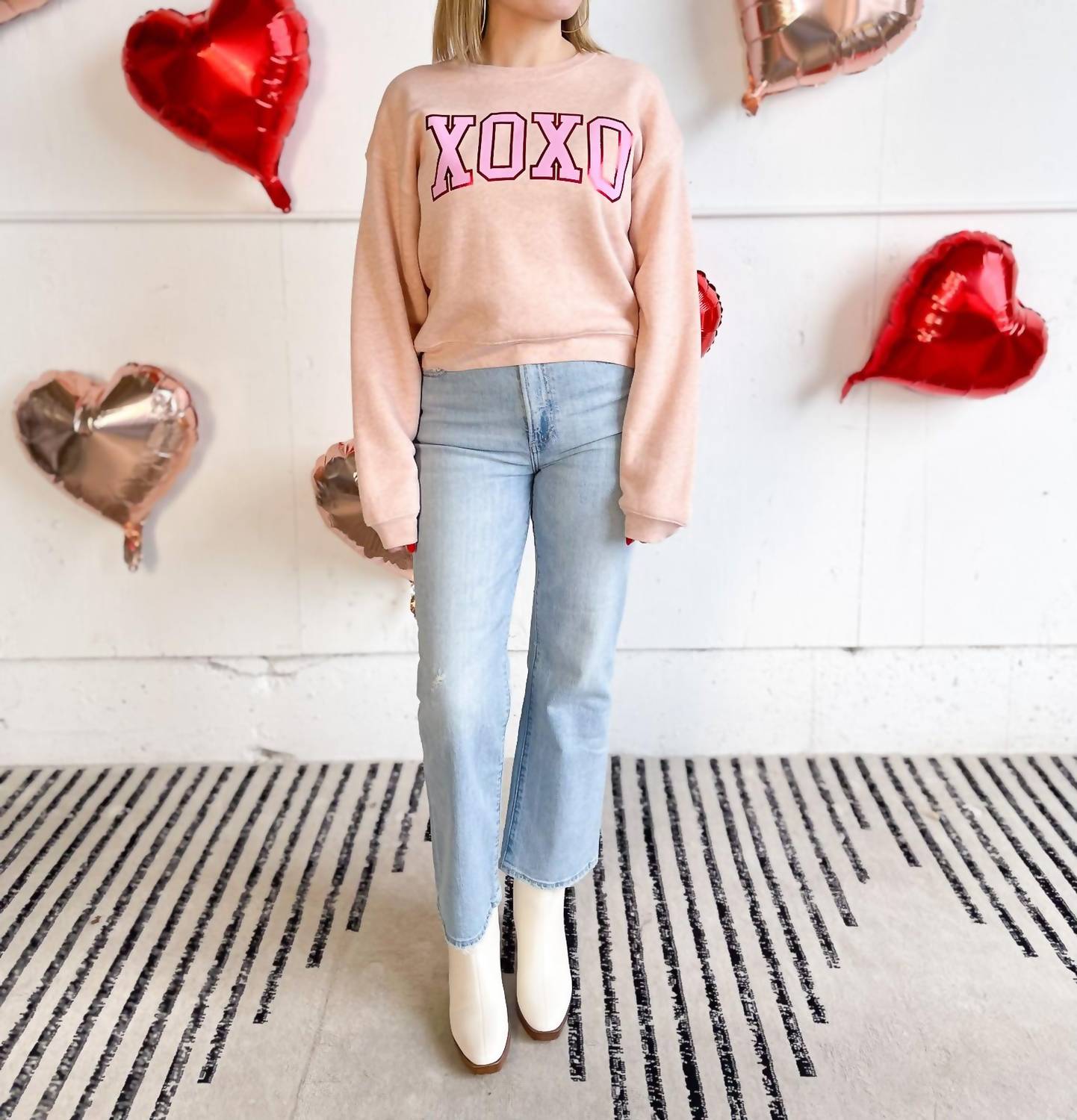 Oat Collective - Haisley Boxy Xoxo Foil Sweatshirt