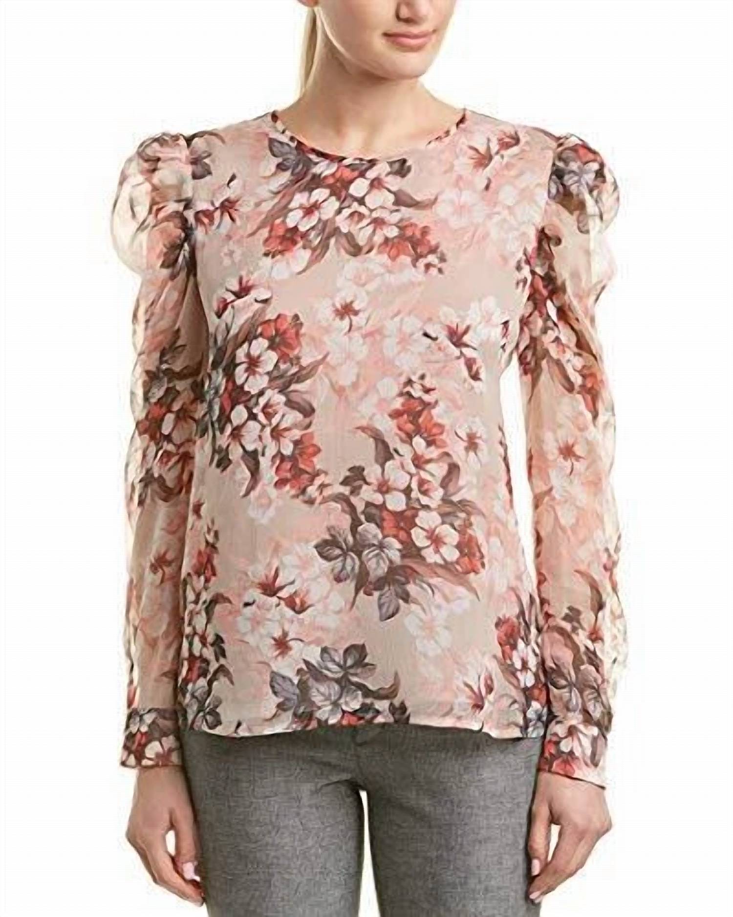 Vince Camuto - Printed Puff Shoulder Blouse
