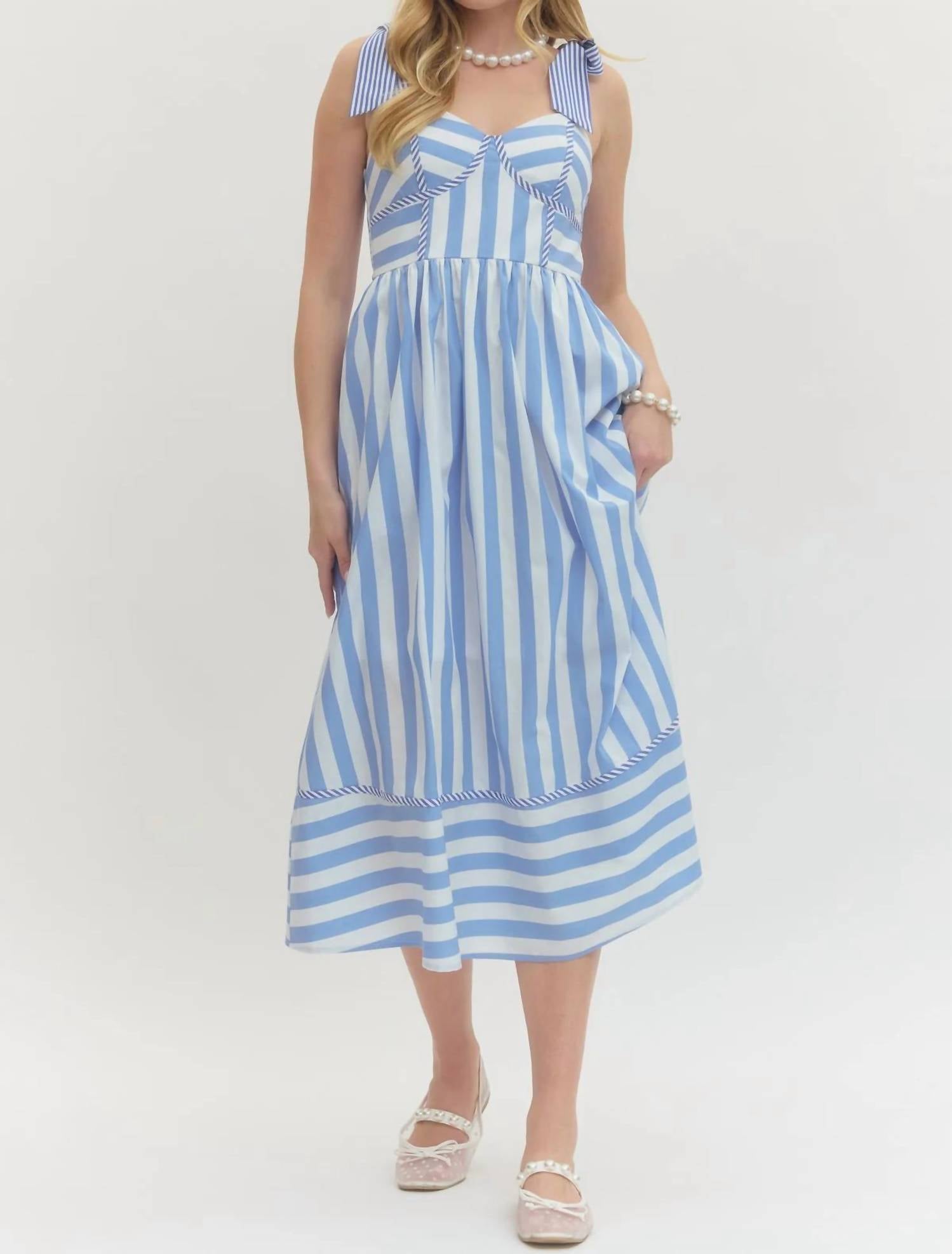 Entro - Women's Striped Midi Dress