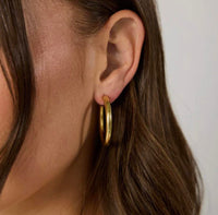 Alexa Leigh Women's Everynight Hoops Earrings in gold - women's jewelry - detail view