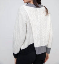 Olivia by Habitat Mixed Stitch Sweater in ivory - women's sweater - detail view
