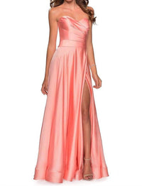 La Femme - Strapless Peach Ballgown Dress