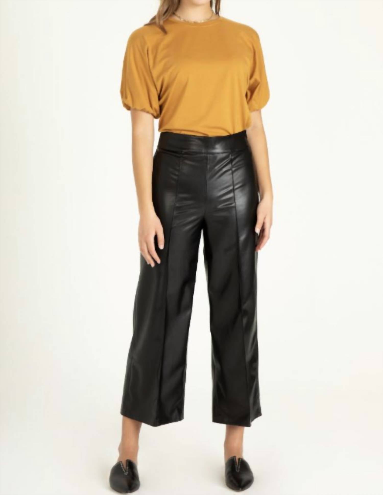Another Love Sparkle Wide Leg Pants in black - women's pants