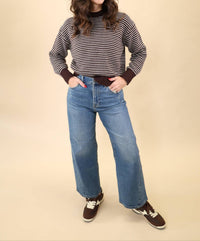 PISTOLA Kyra Ankle High Rise Bowed Leg Jeans in soho - women's jeans - detail view