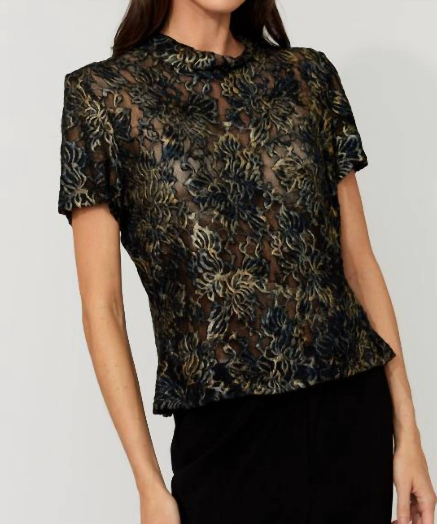 Frank Lyman - Floral Emroidered Lace Top